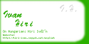 ivan hiri business card